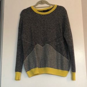 Trouve sweater with yellow trim